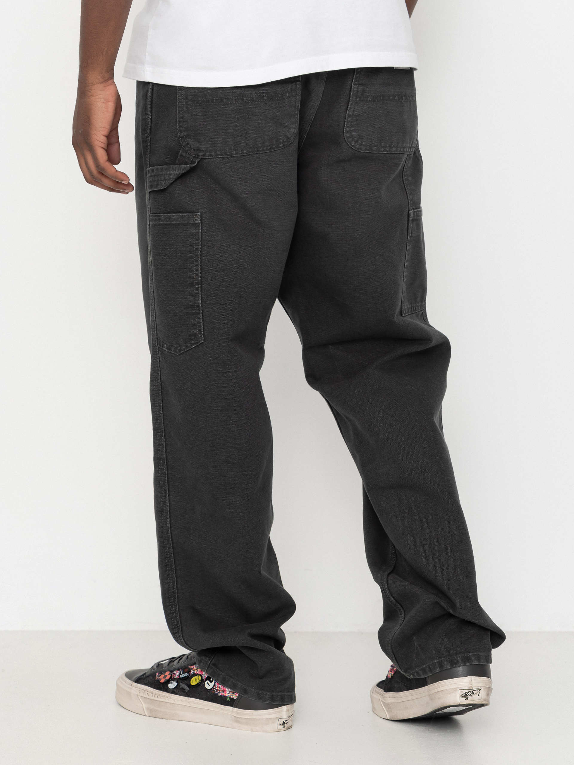 Nohavice Carhartt WIP Single Knee (raven/stone canvas)
