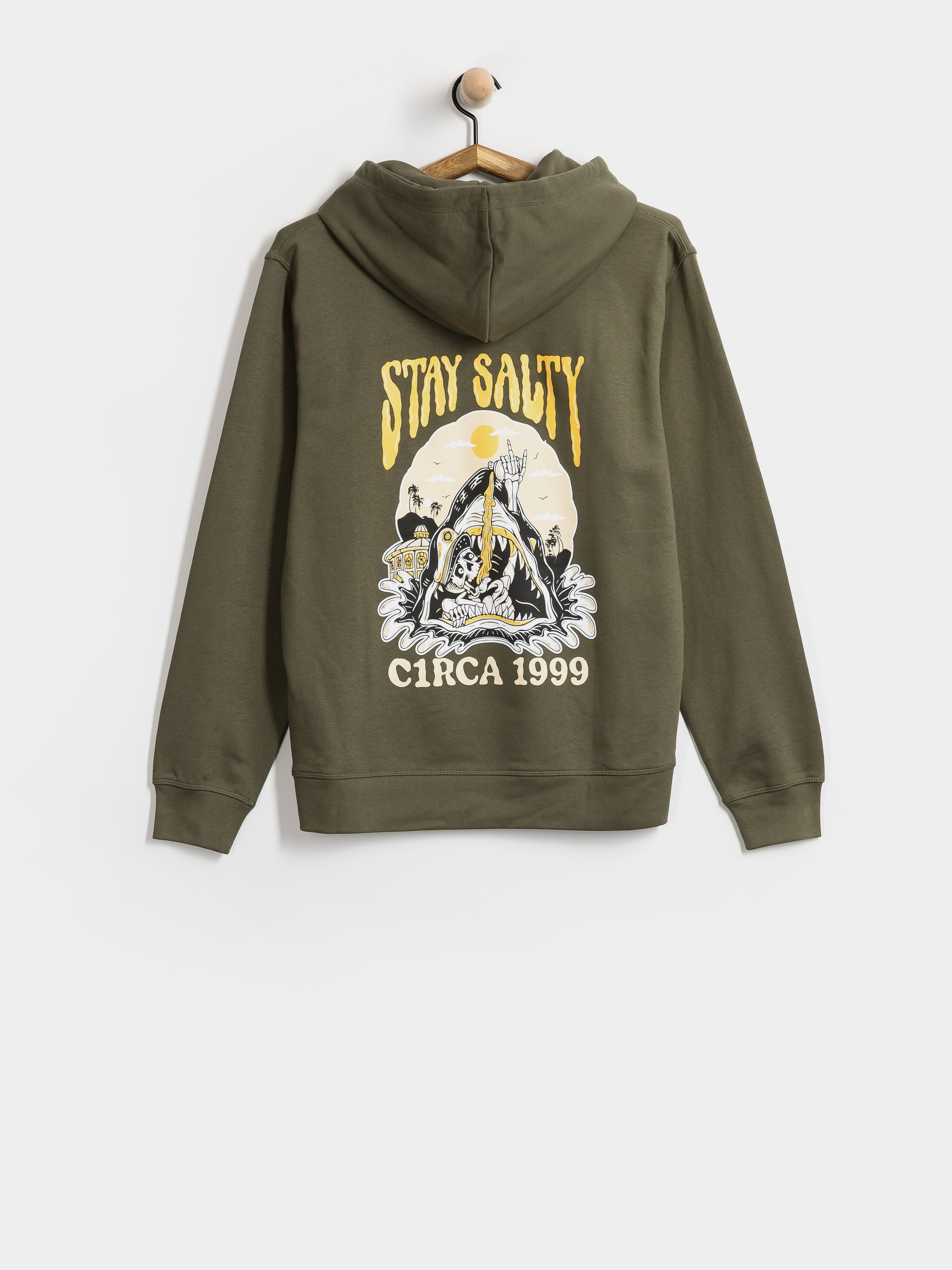 Mikina s kapucňou Circa Stay Salty HD (khaki)