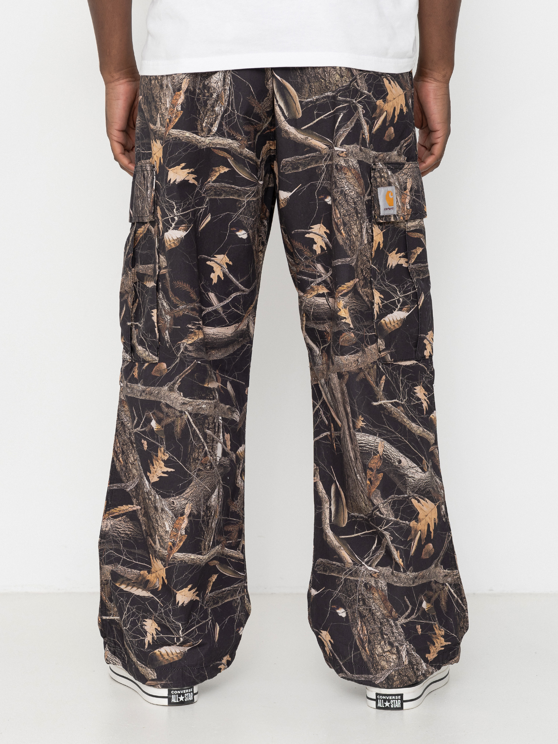 Nohavice Carhartt WIP Osborn Cargo (camo feather tree black/rinsed)