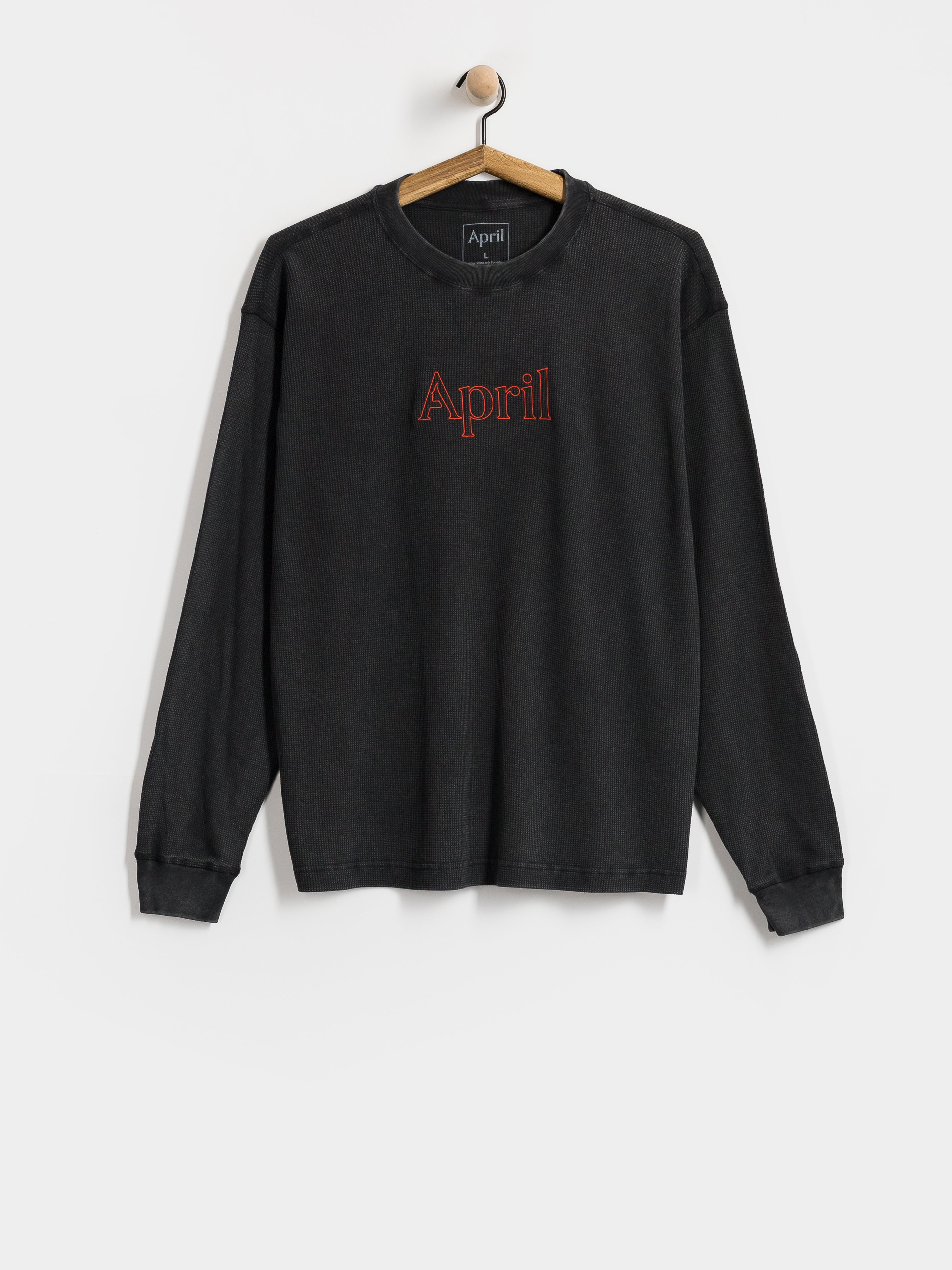 Triko April Skateboards Thermal Embroid (black)