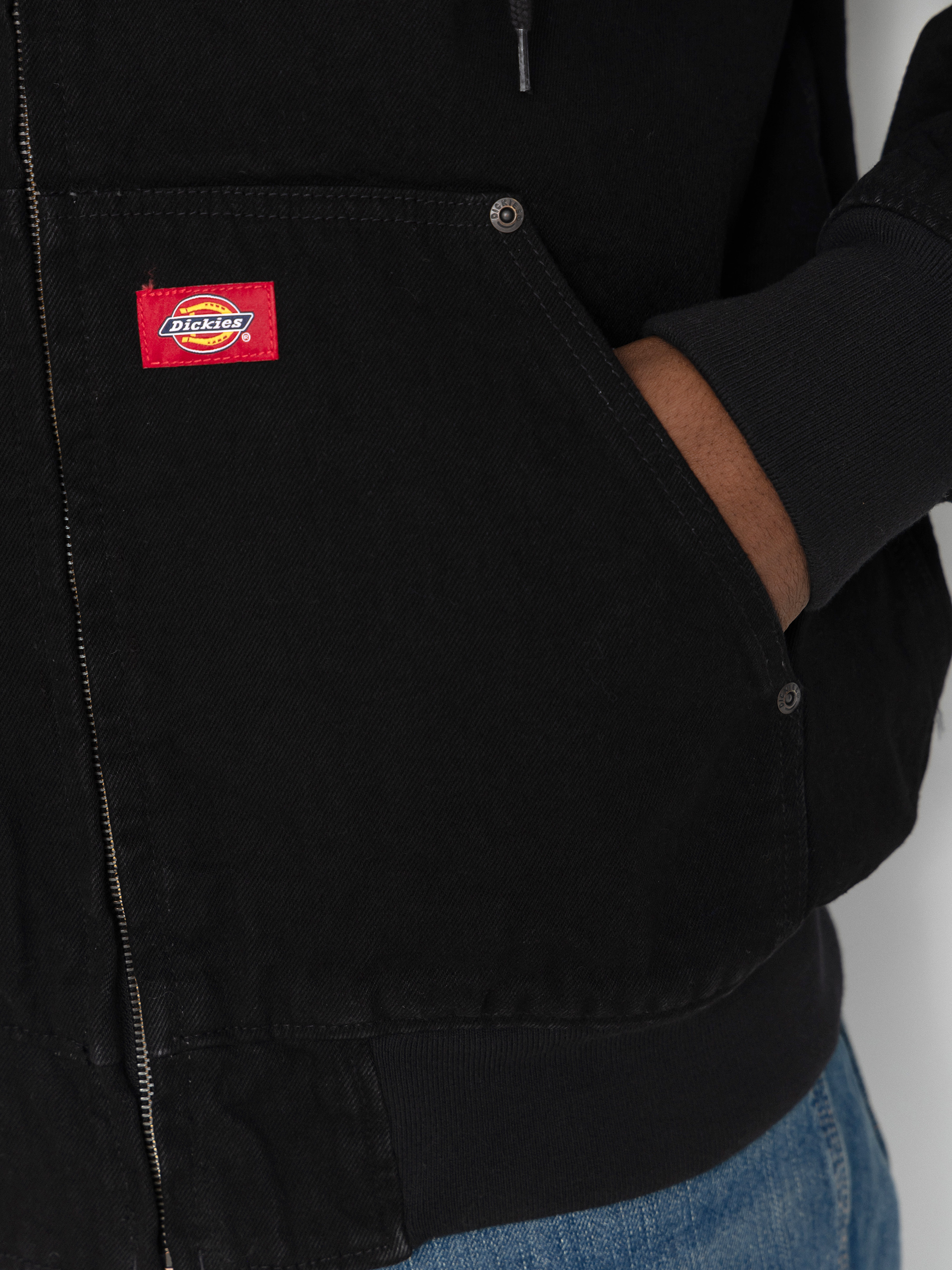 Bunda Dickies Hilham Lined Denim Hooded Bomber (black)