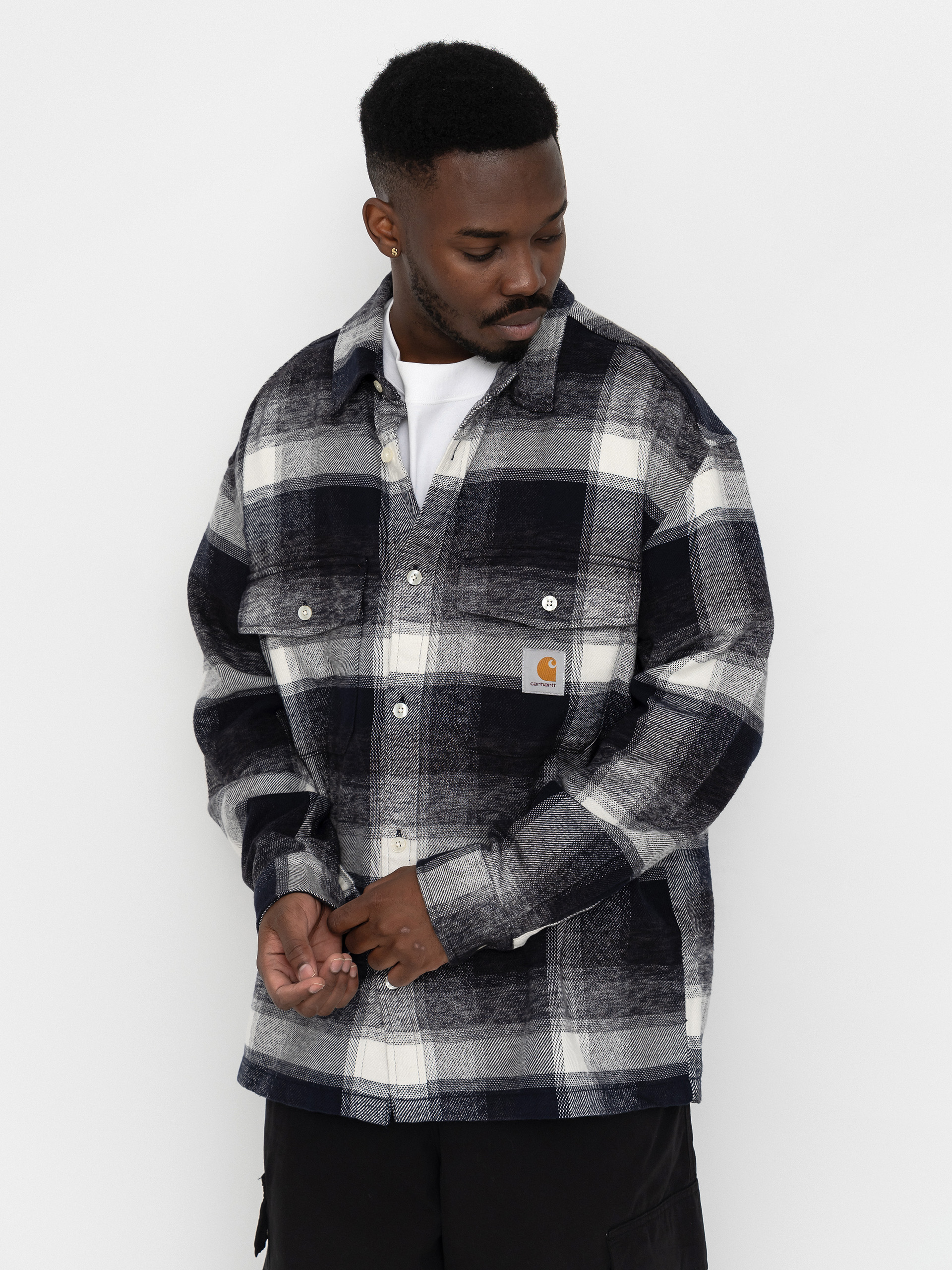 Košeľa Carhartt WIP Esterson (esterson check dark navy)