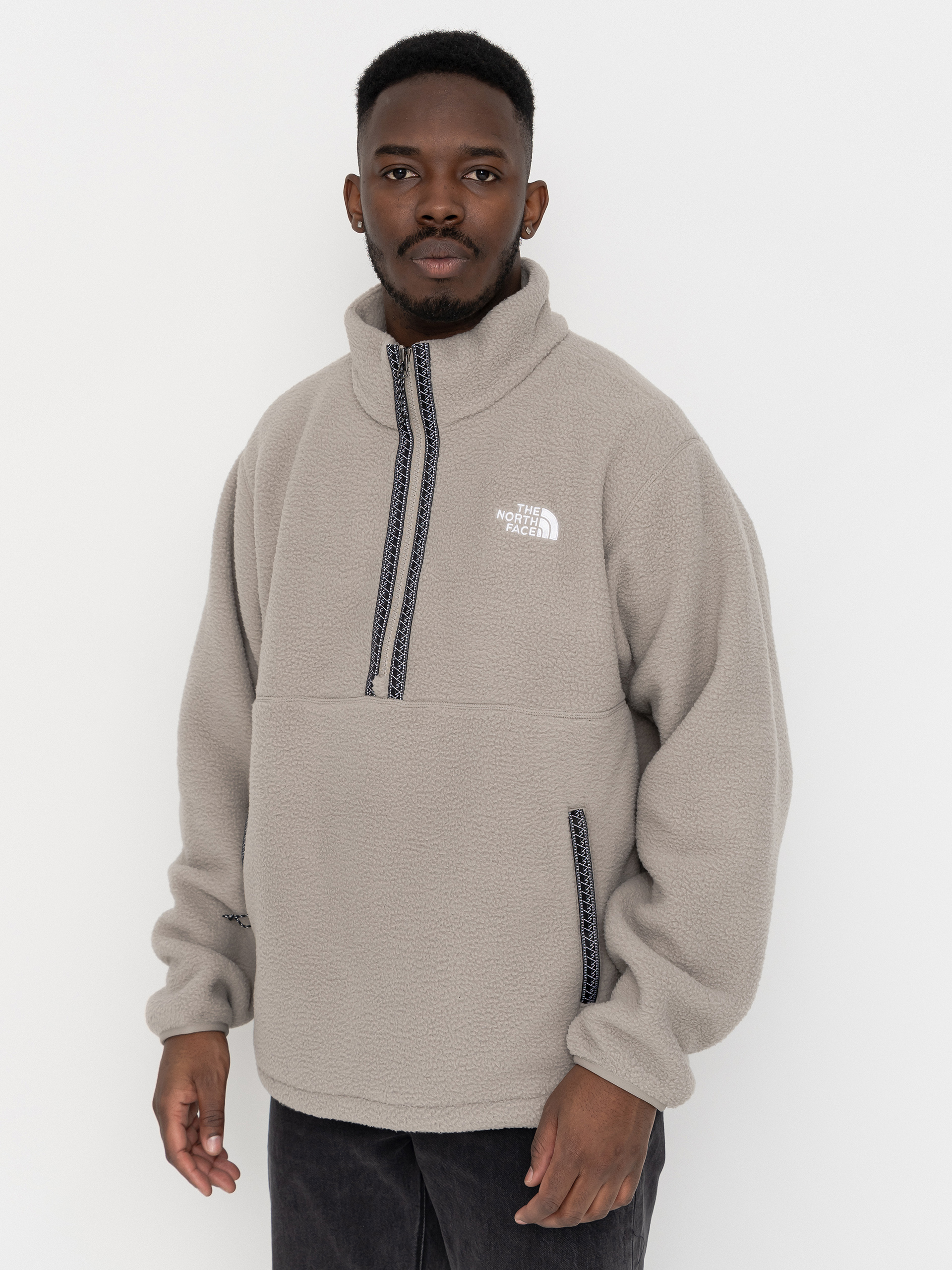 Flísová mikina The North Face Fleeski 1/4 Zip (stone slab)