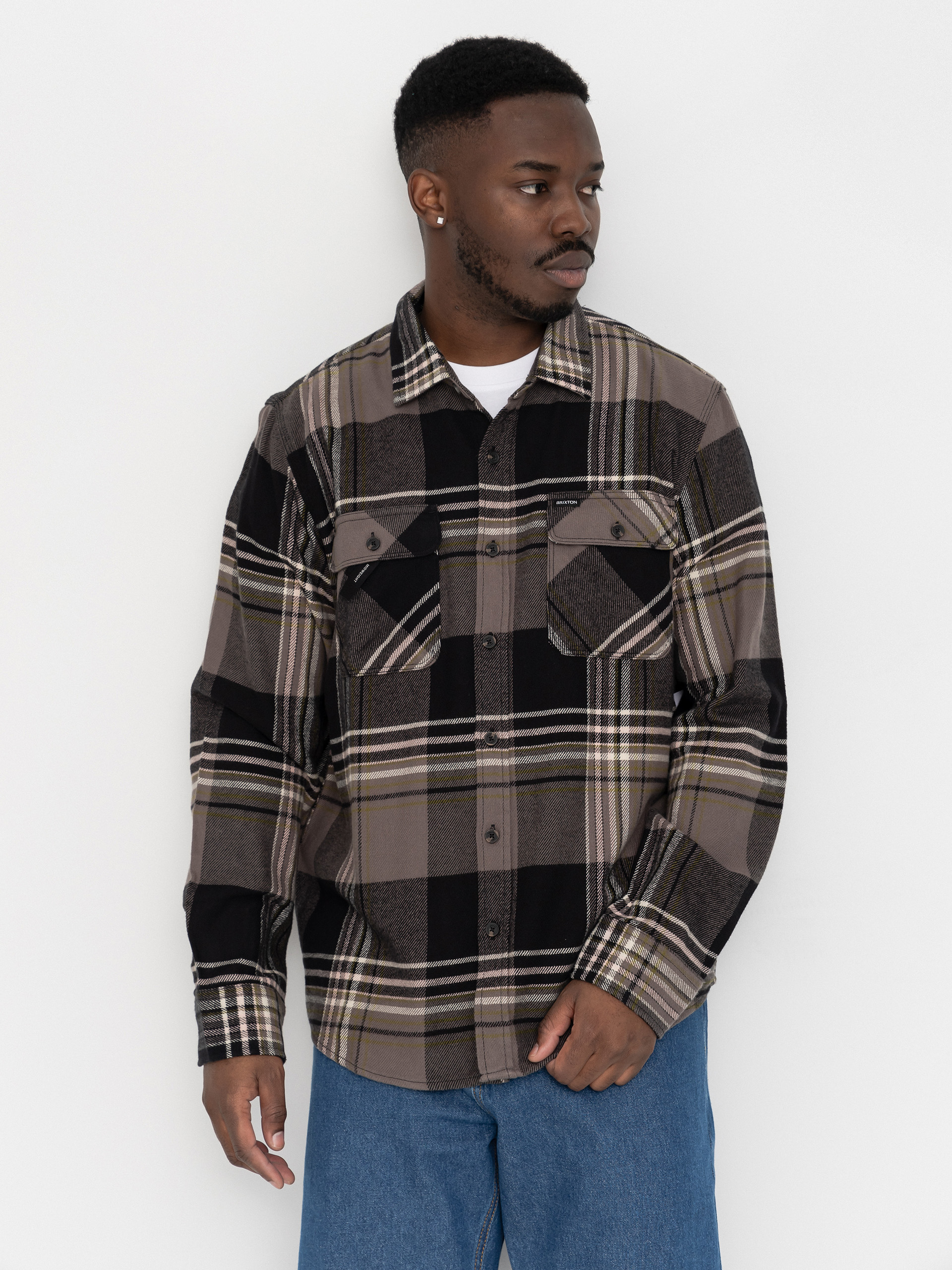 Kou0161eu013ea Brixton Bowery Flannel Ls (black/multi)