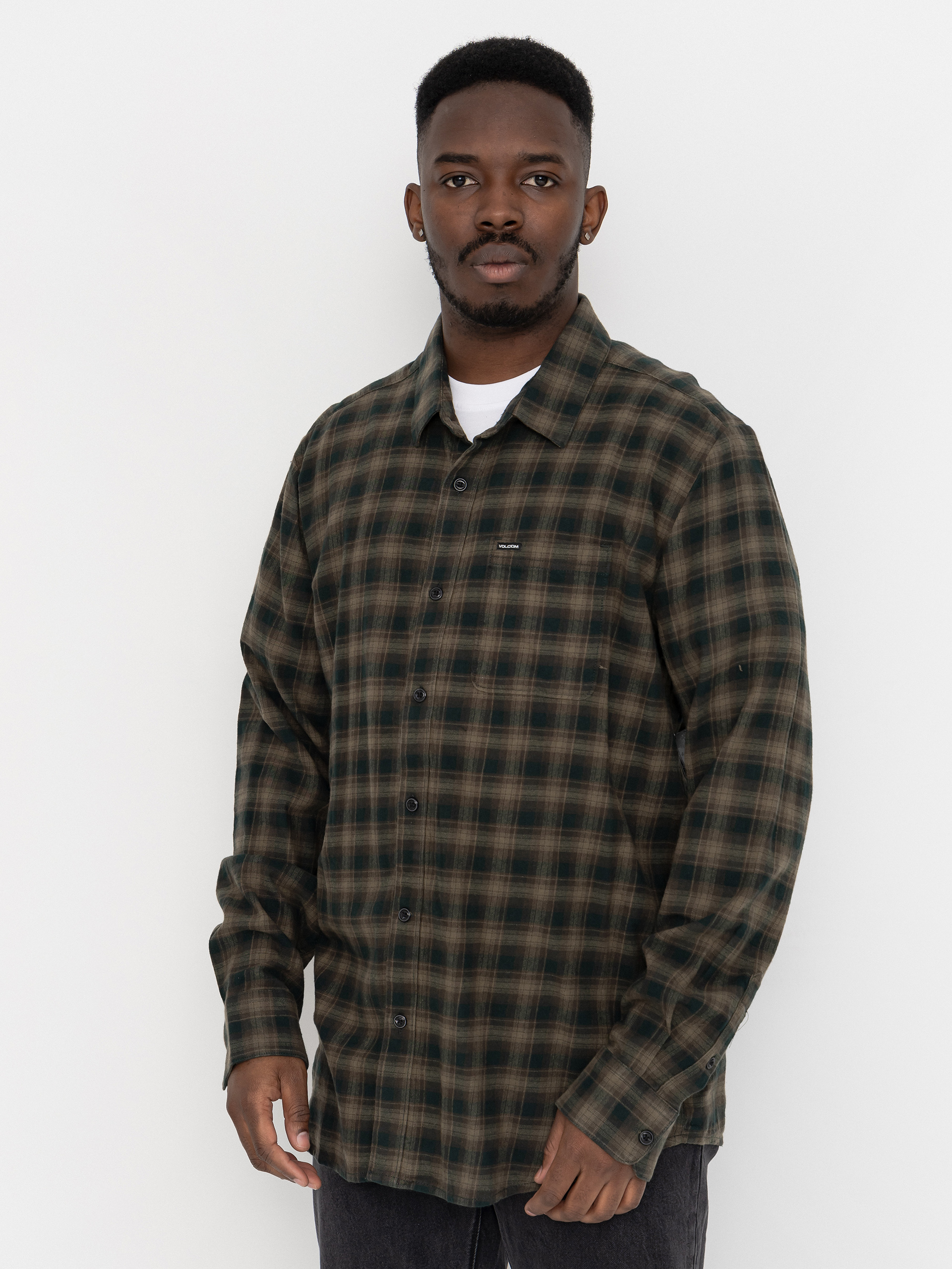 Košeľa Volcom Caden Plaid Ls (wintermoss)