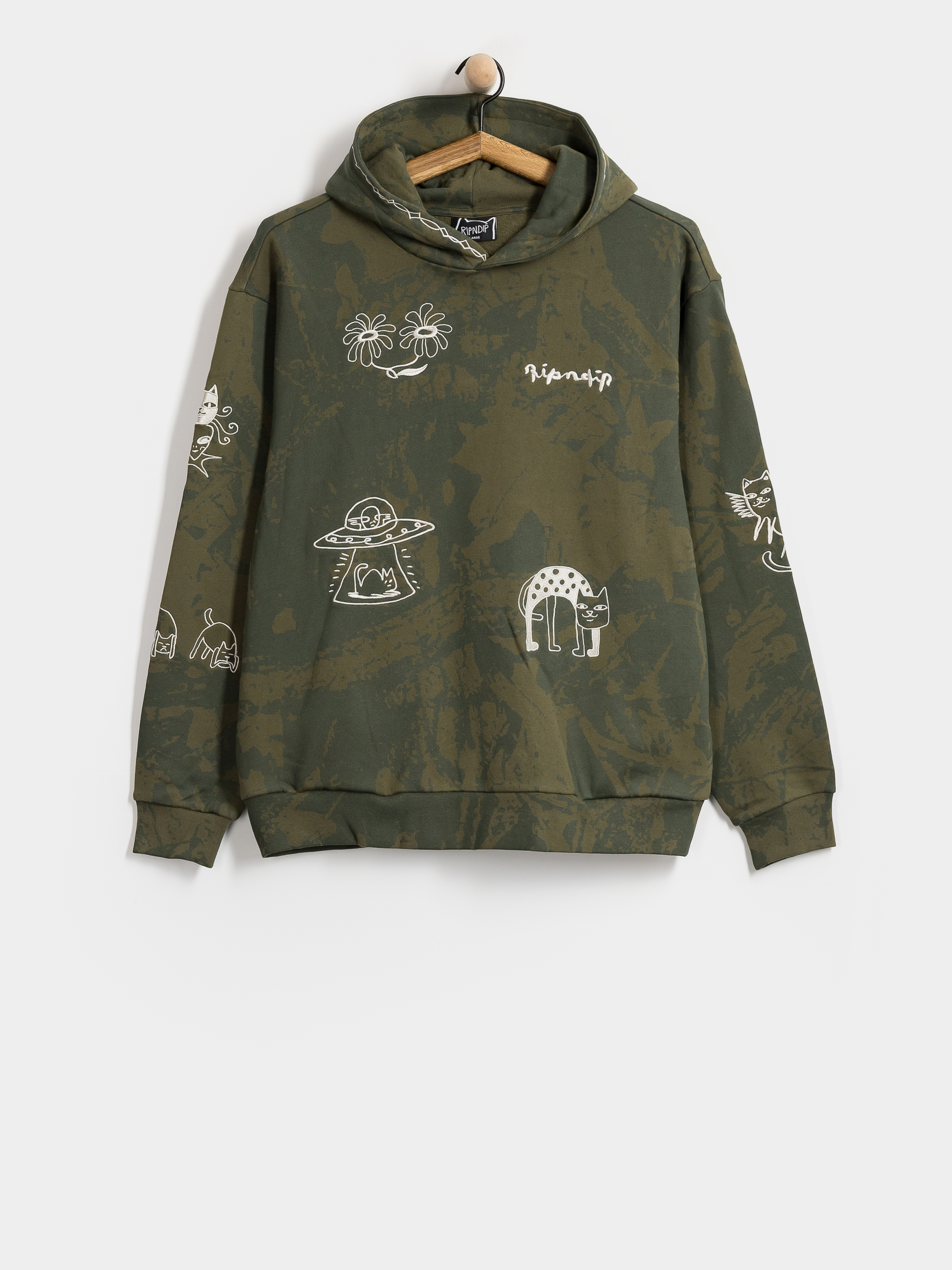 Mikina s kapucňou RipNDip Blonded HD (forest camo)