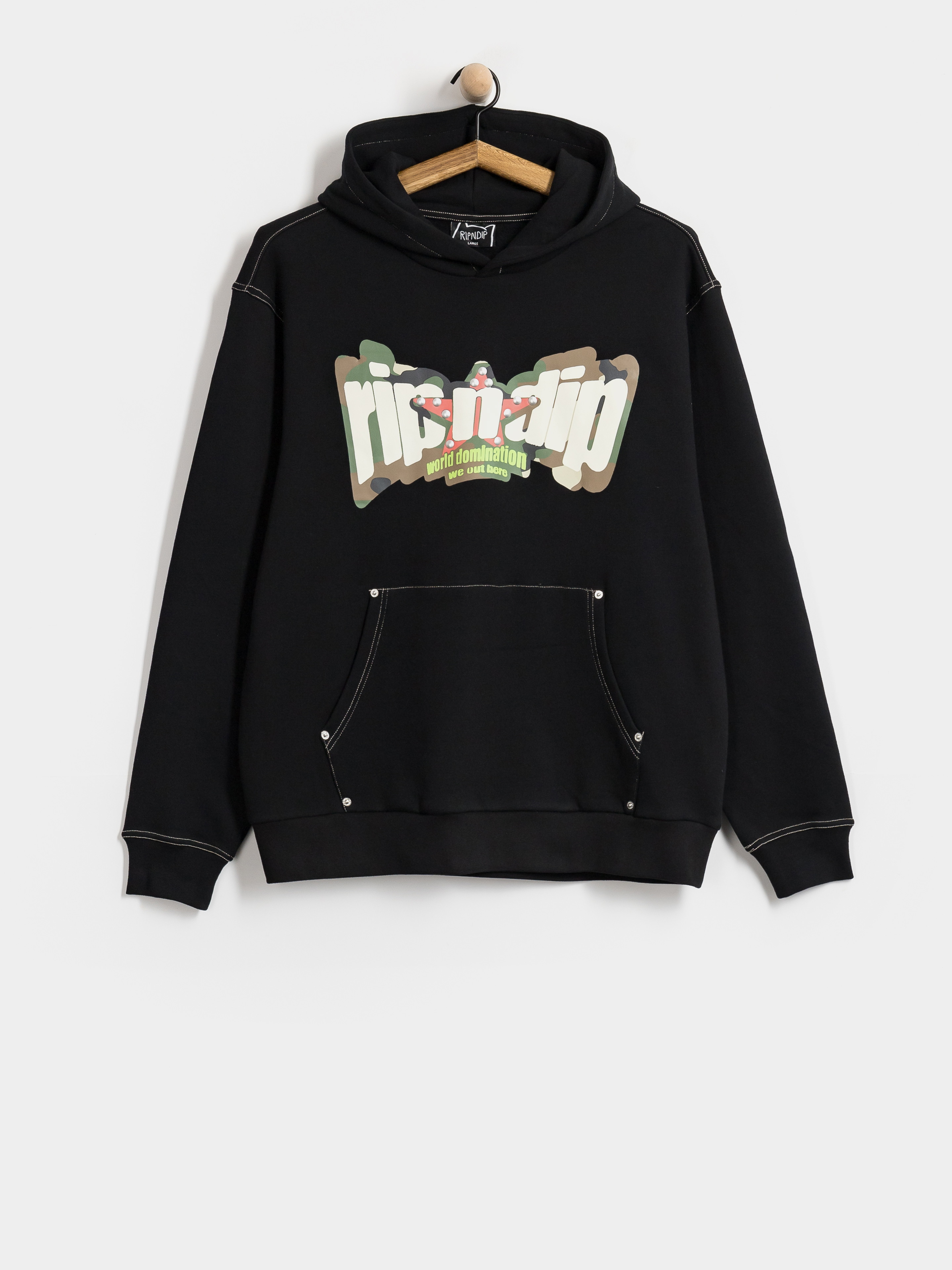 Mikina s kapucňou RipNDip World Domination HD (black)