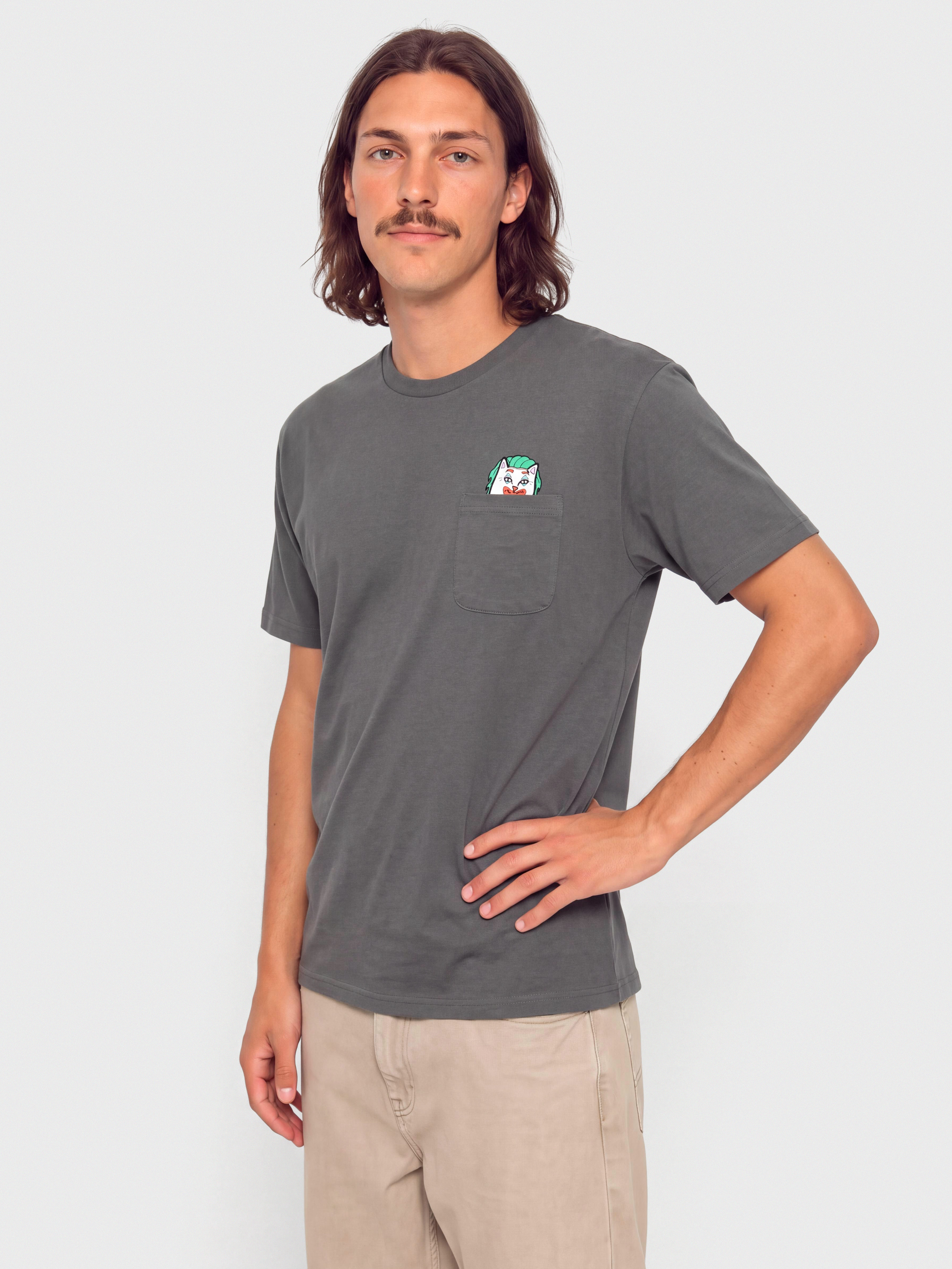 Tričko RipNDip Why So Nermal? Pocket (charcoal)