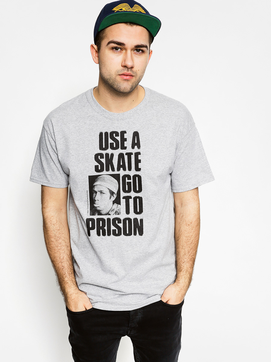 Tričko Thrasher Use A Skate Go To Prison (grey)