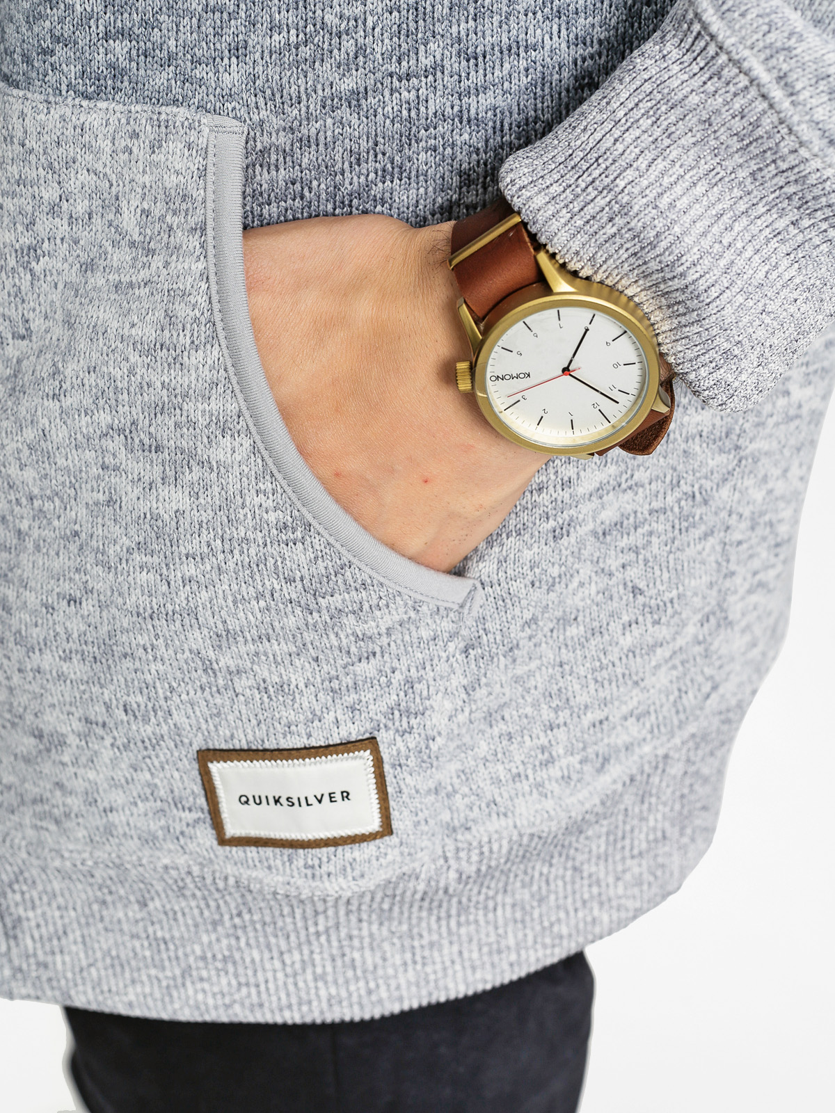 Mikina Quiksilver Keller Sherpa (ligt grey heather)