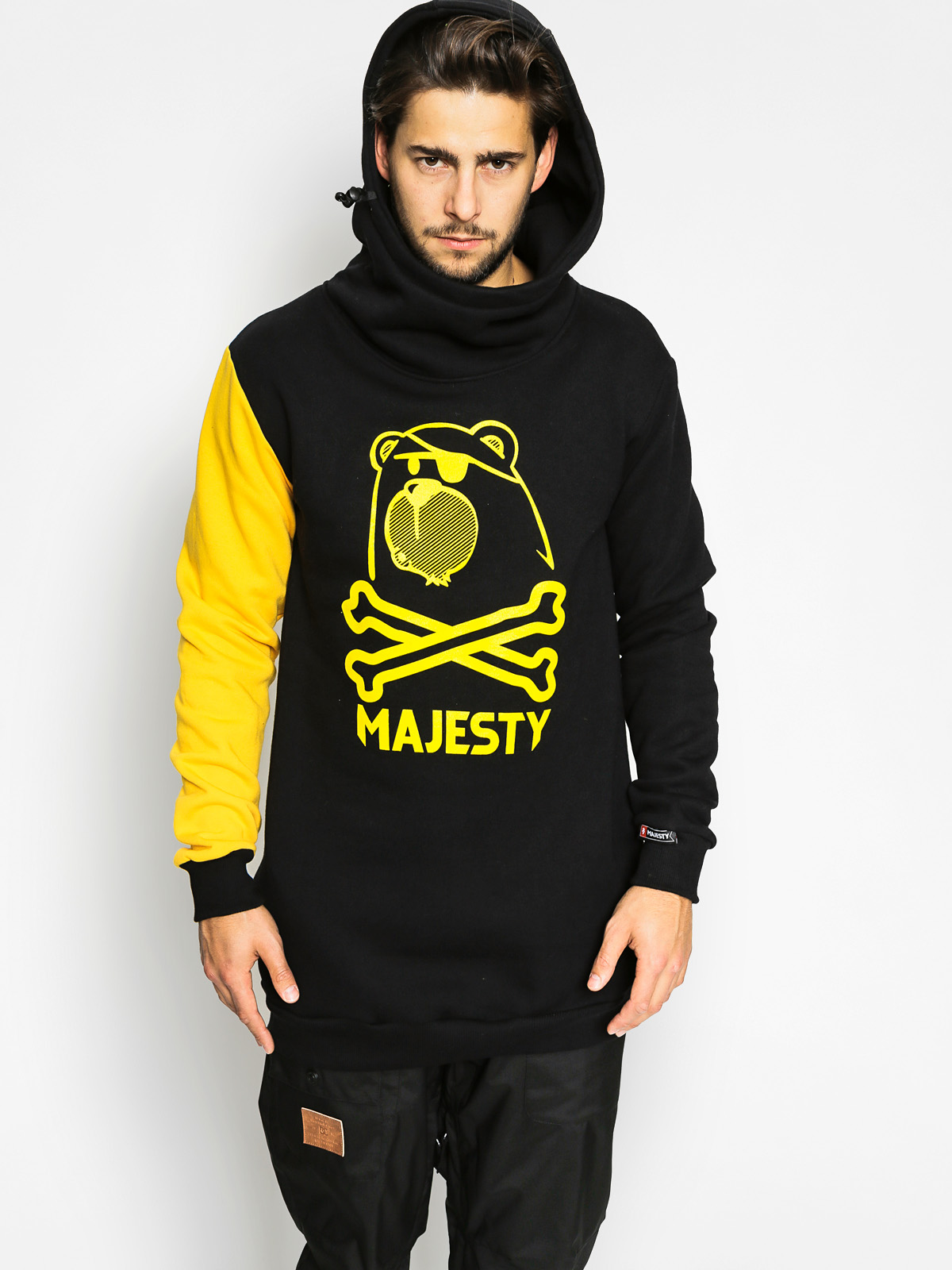 Mikina s kapucňou Majesty Swagger HD (black/yellow)