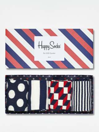 Ponožky Happy Socks Giftbox 4pk (navy/white/red)