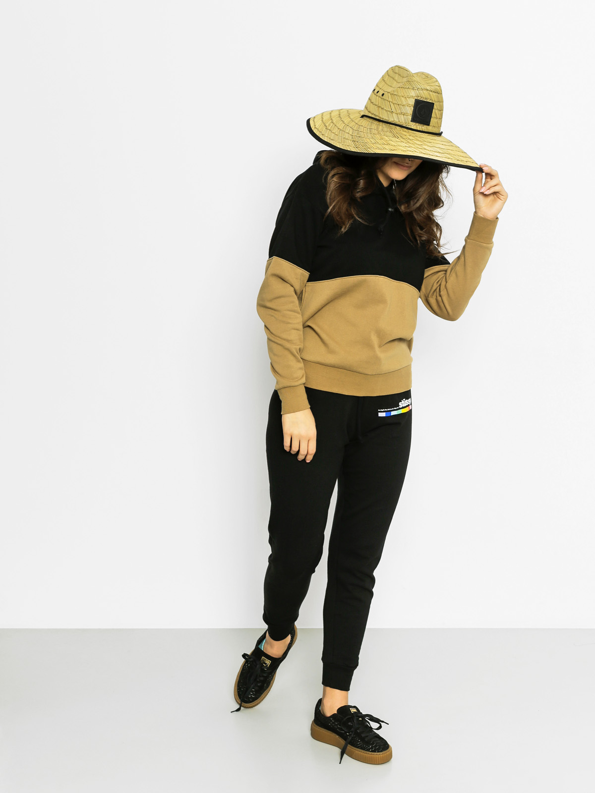 Mikina s kapucňou Stussy Bolsa 2 Tone HD Wmn (black)