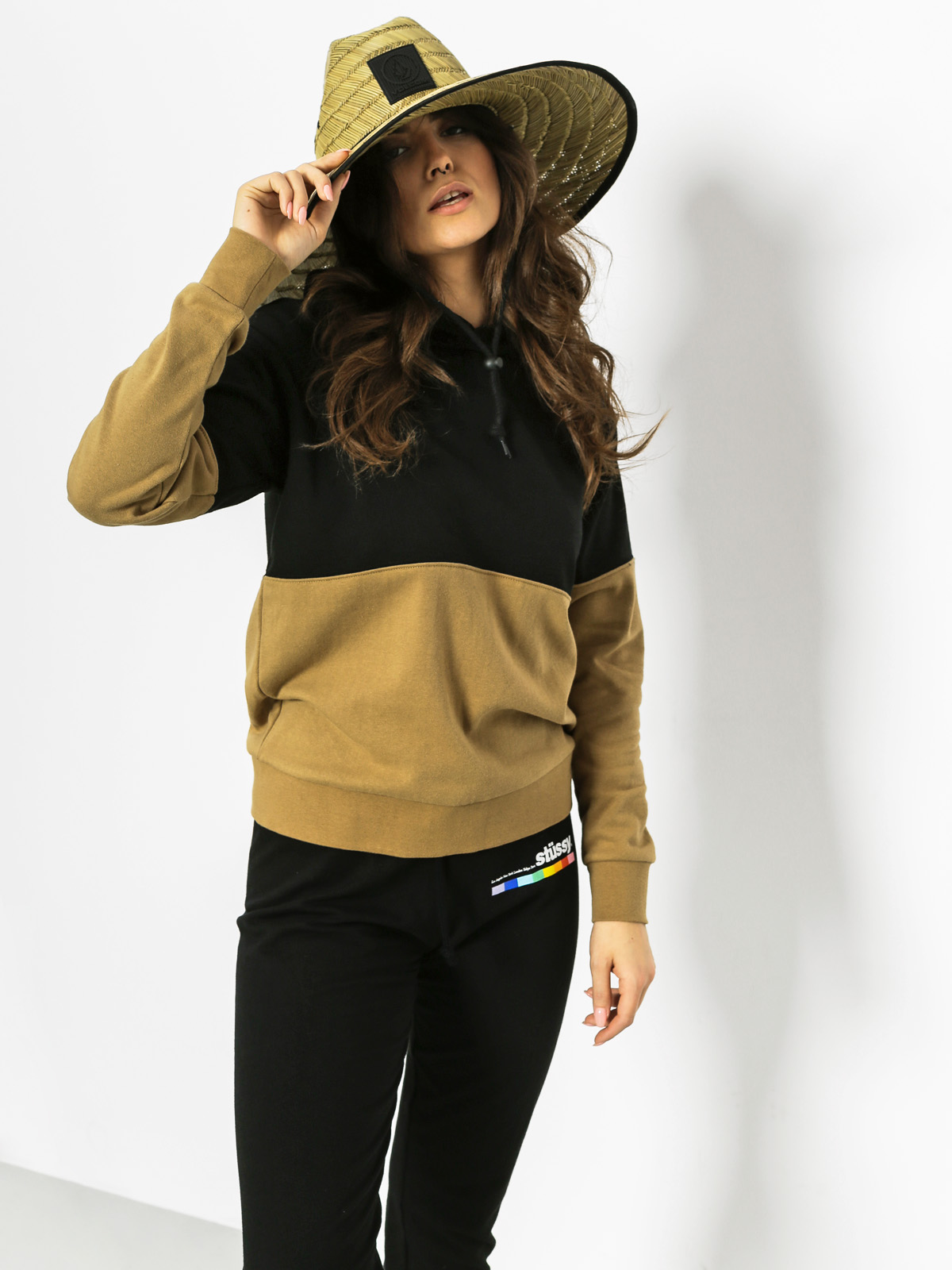 Mikina s kapucňou Stussy Bolsa 2 Tone HD Wmn (black)