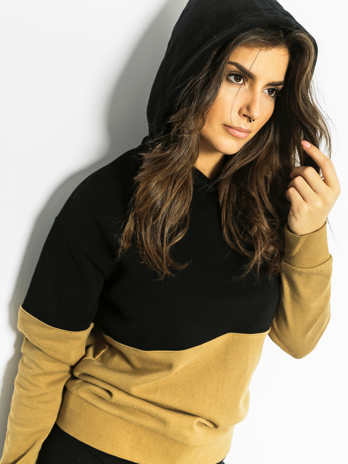 Mikina s kapucňou Stussy Bolsa 2 Tone HD Wmn (black)