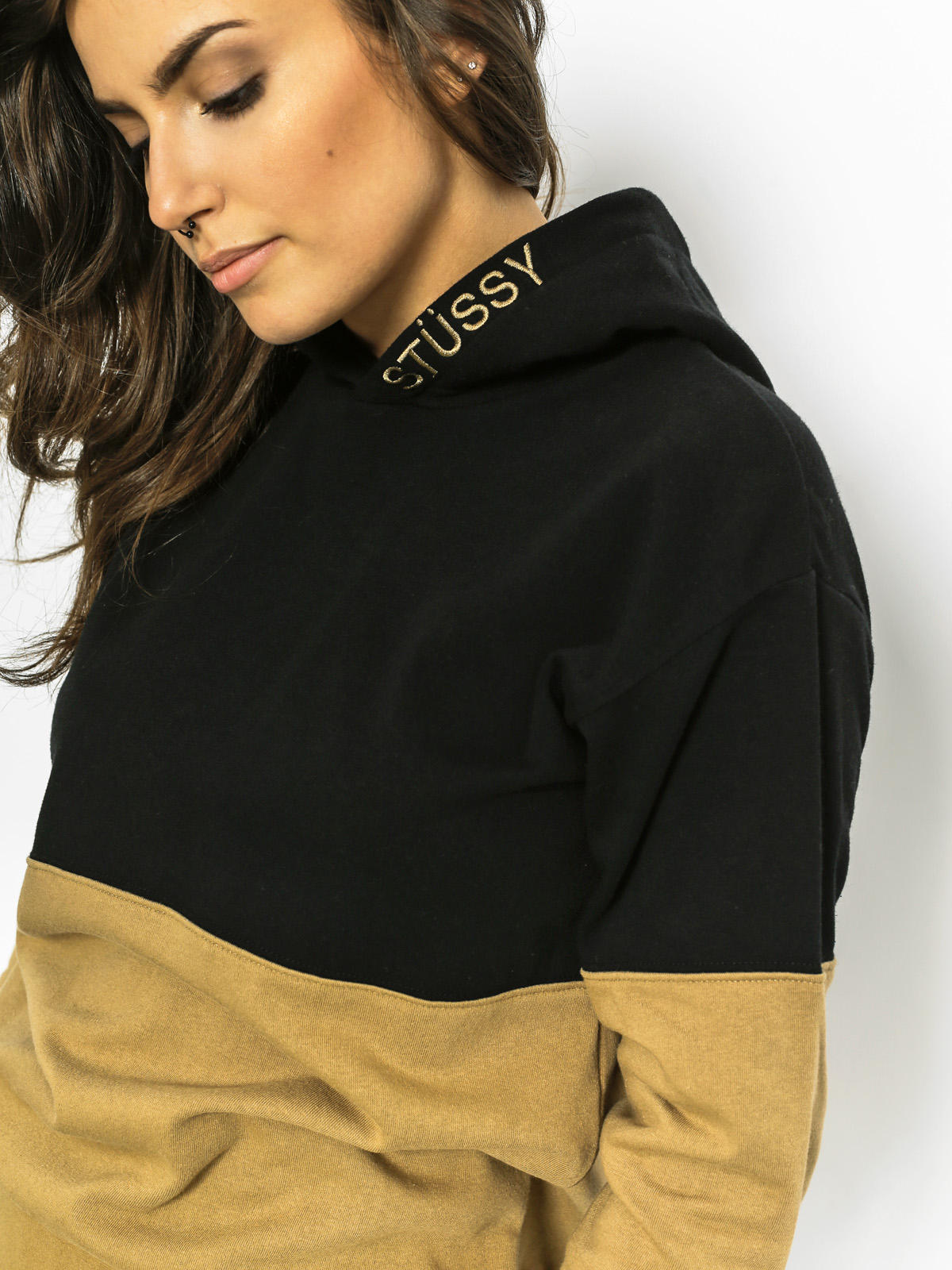 Mikina s kapucňou Stussy Bolsa 2 Tone HD Wmn (black)