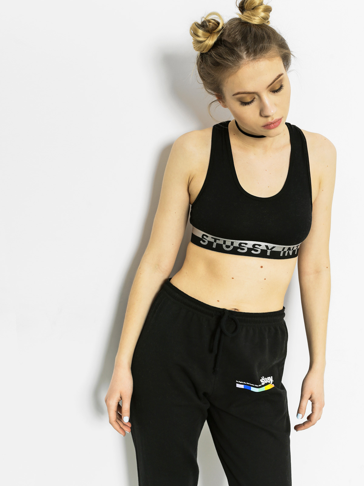 Spodné prádlo horná časť Stussy Metallic X Back Top Wmn (black)