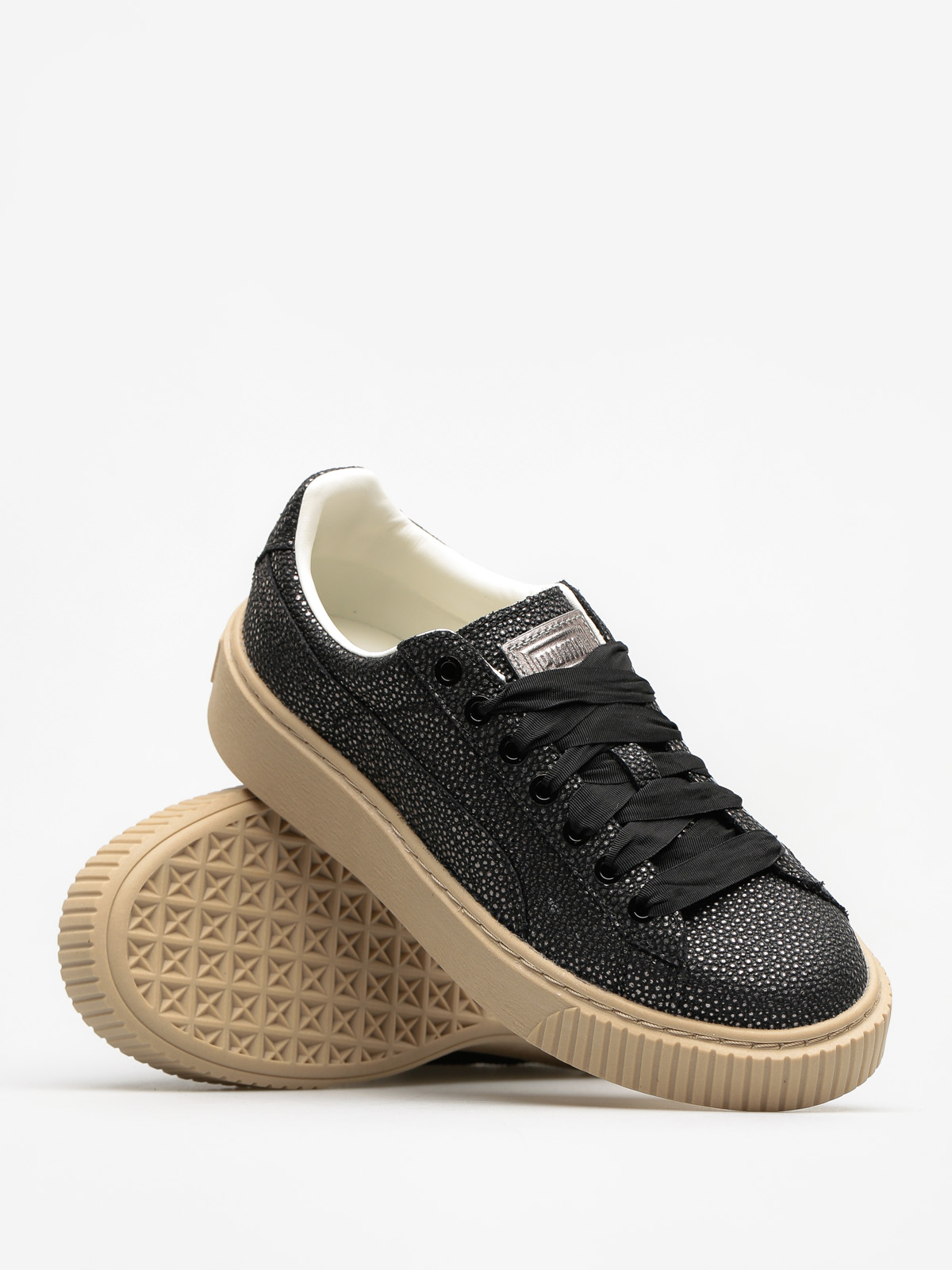 Topánky Puma Basket Platform Lux Wn S Wmn (puma black/puma black)
