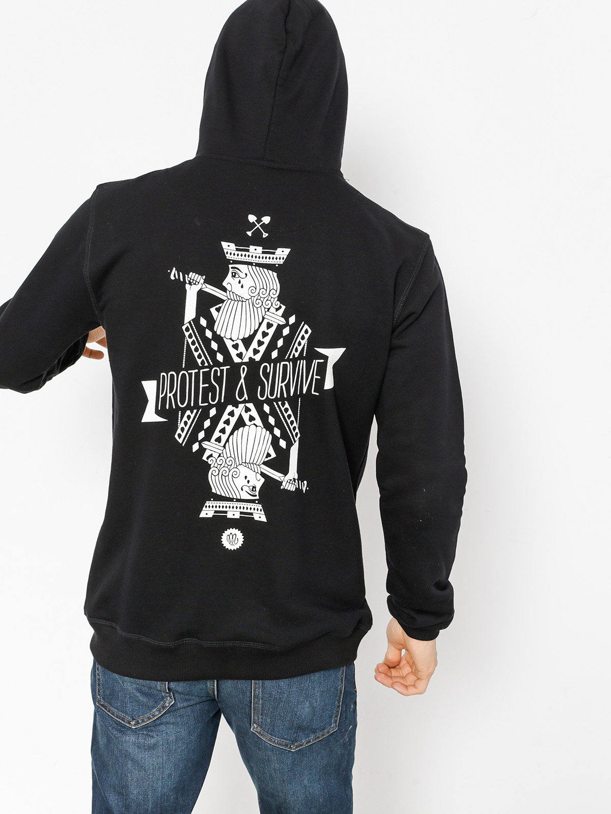 Mikina s kapucňou Malita King Of Card HD (black)