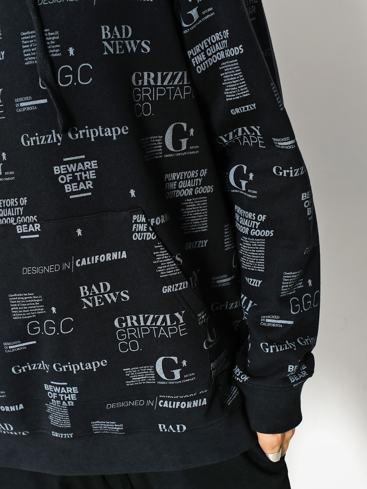 Mikina s kapucňou Grizzly Griptape Front Runner Pull Over HD (black)