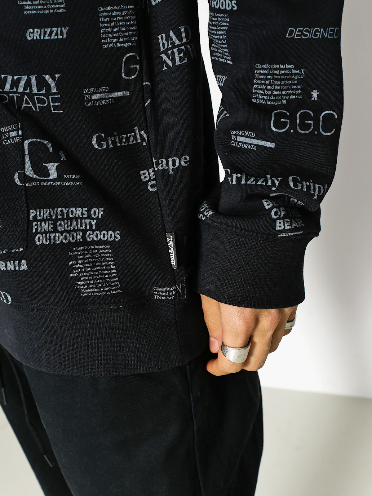 Mikina s kapucňou Grizzly Griptape Front Runner Pull Over HD (black)
