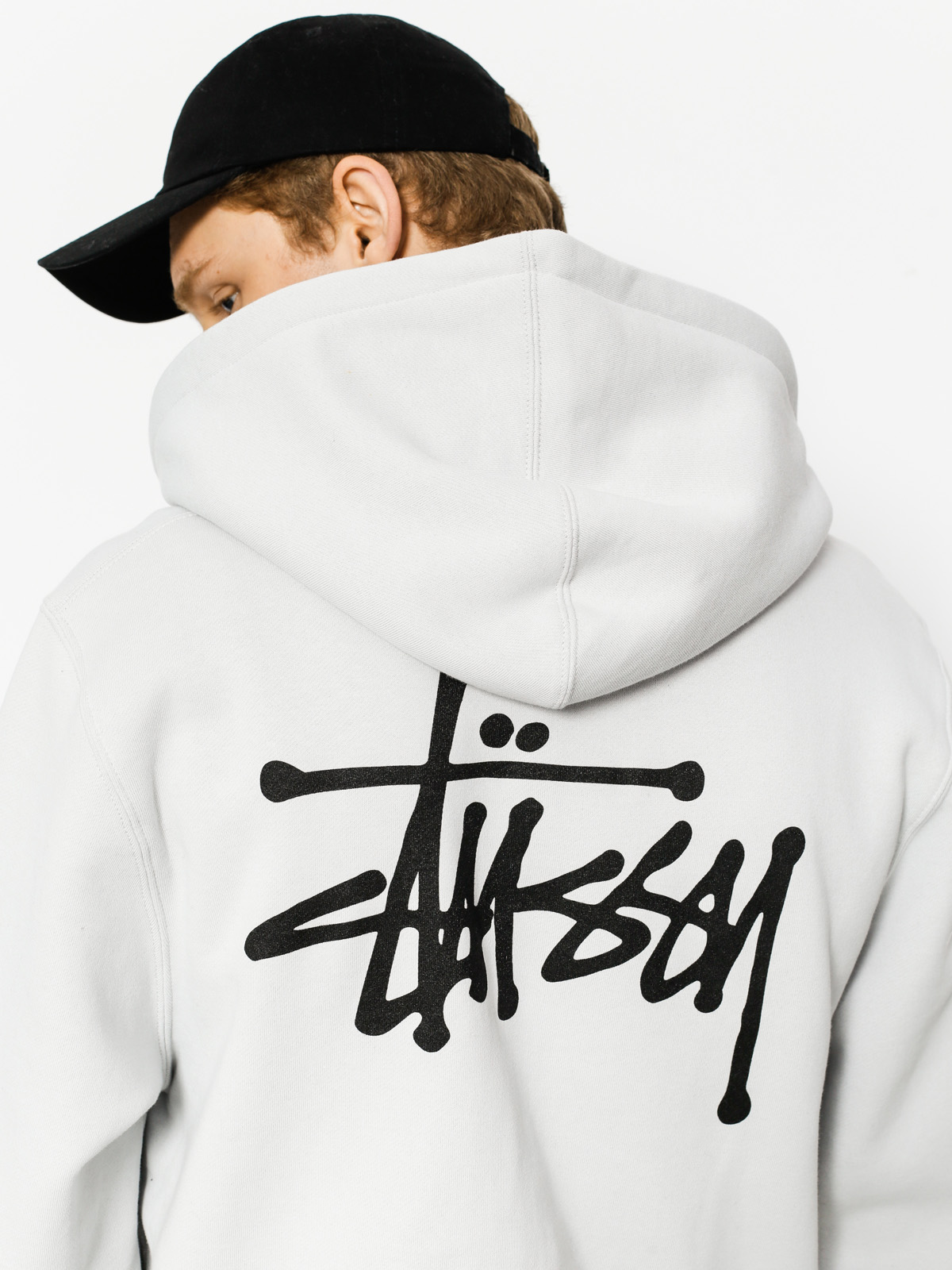 Stussy Mikina s kapucňou Basic ZHD (fog)