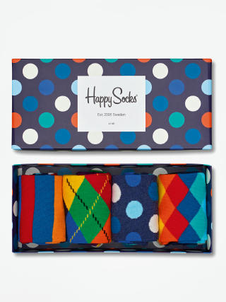 Ponožky Happy Socks Giftbox 4pk (navy/blue/white)