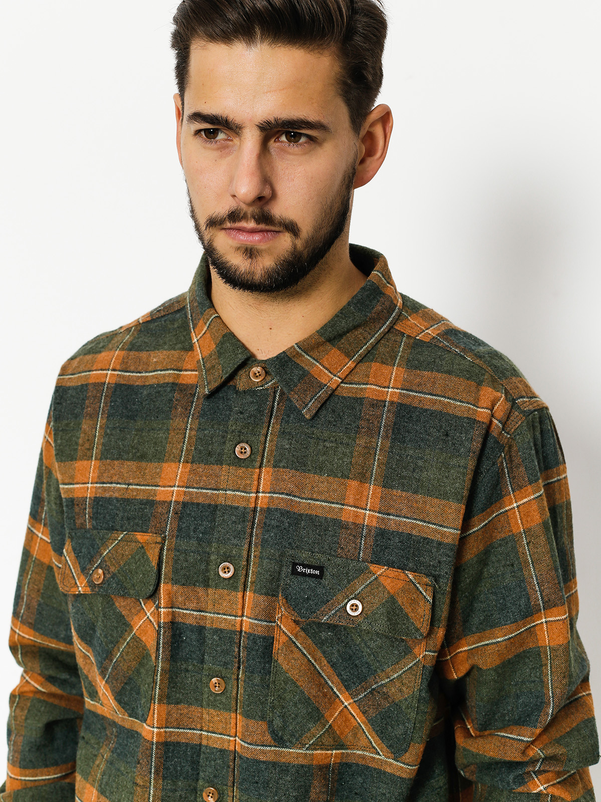 Košeľa Brixton Archie Flannel Ls (green plaid)