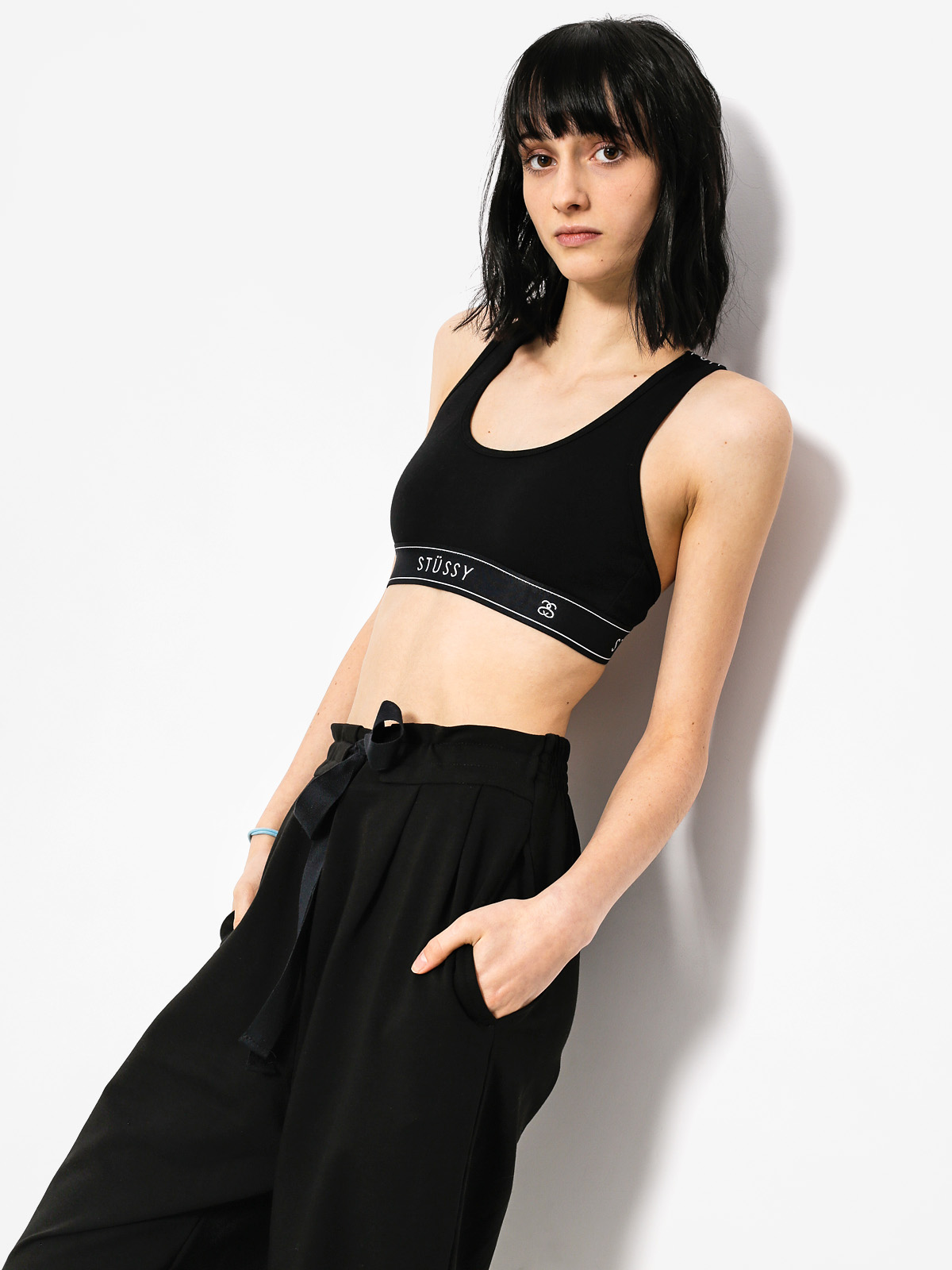 Spodné prádlo Stussy Cross Back Crop Wmn (black)