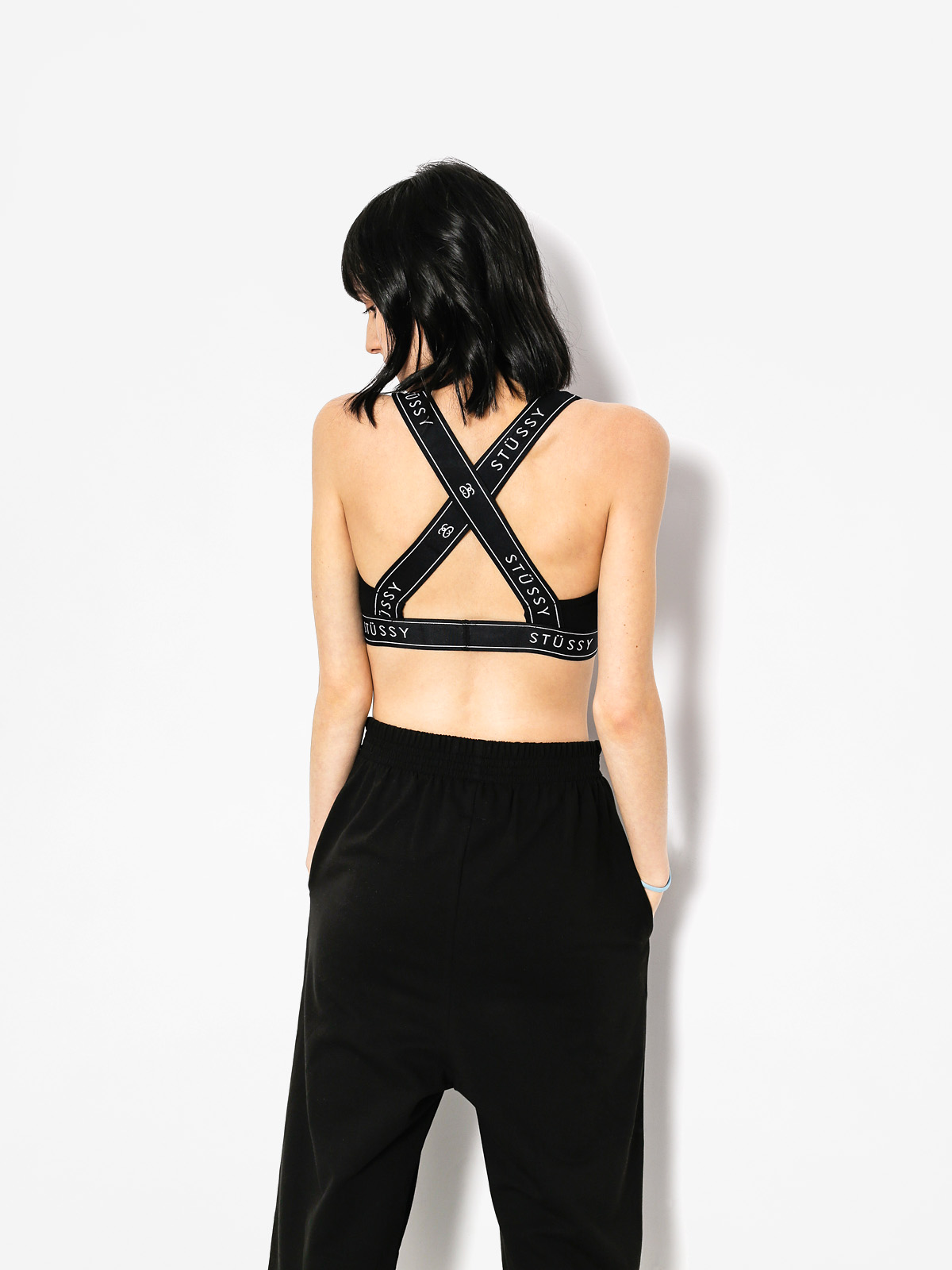 Spodné prádlo Stussy Cross Back Crop Wmn (black)