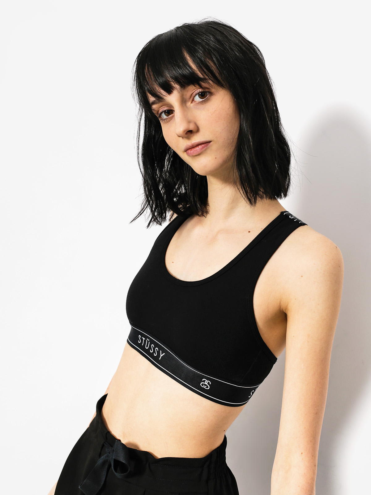Spodné prádlo Stussy Cross Back Crop Wmn (black)