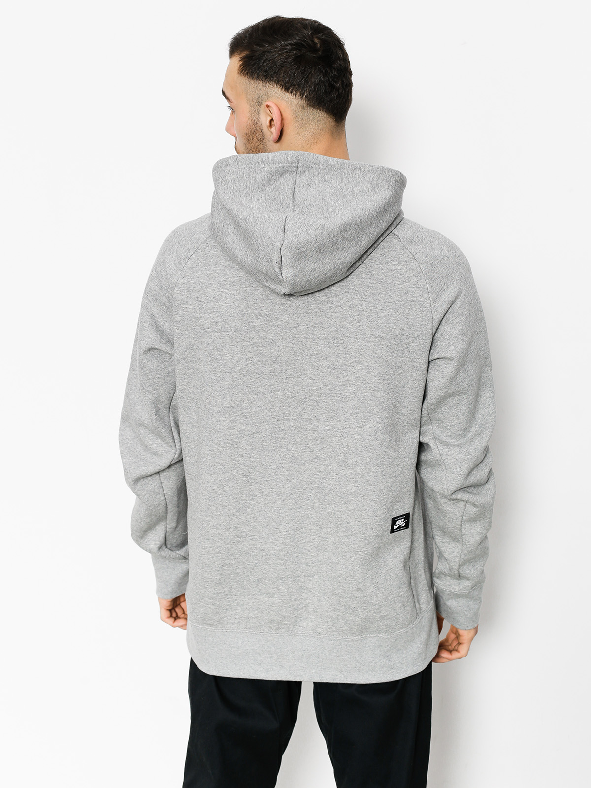 Mikina s kapucňou Nike SB Hoodie Icon Hz HD (dk grey heather/black)