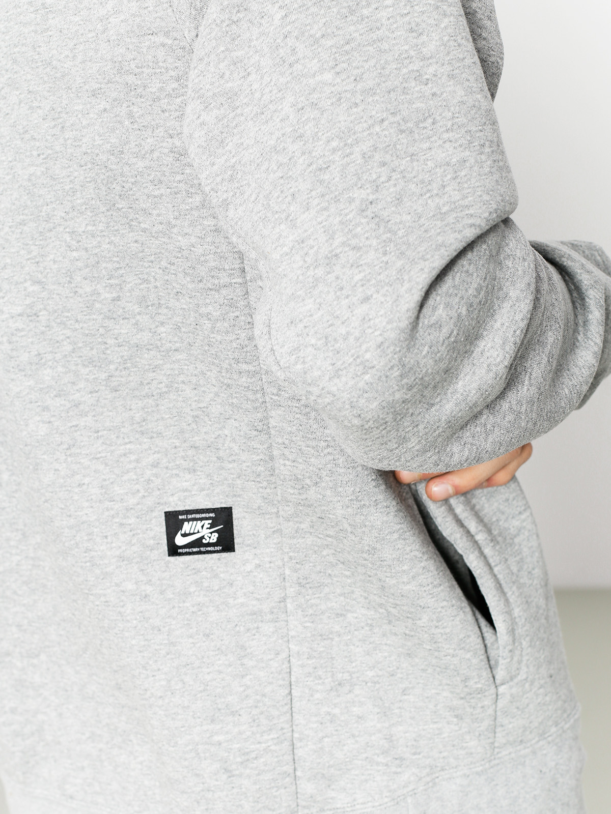Mikina s kapucňou Nike SB Hoodie Icon Hz HD (dk grey heather/black)