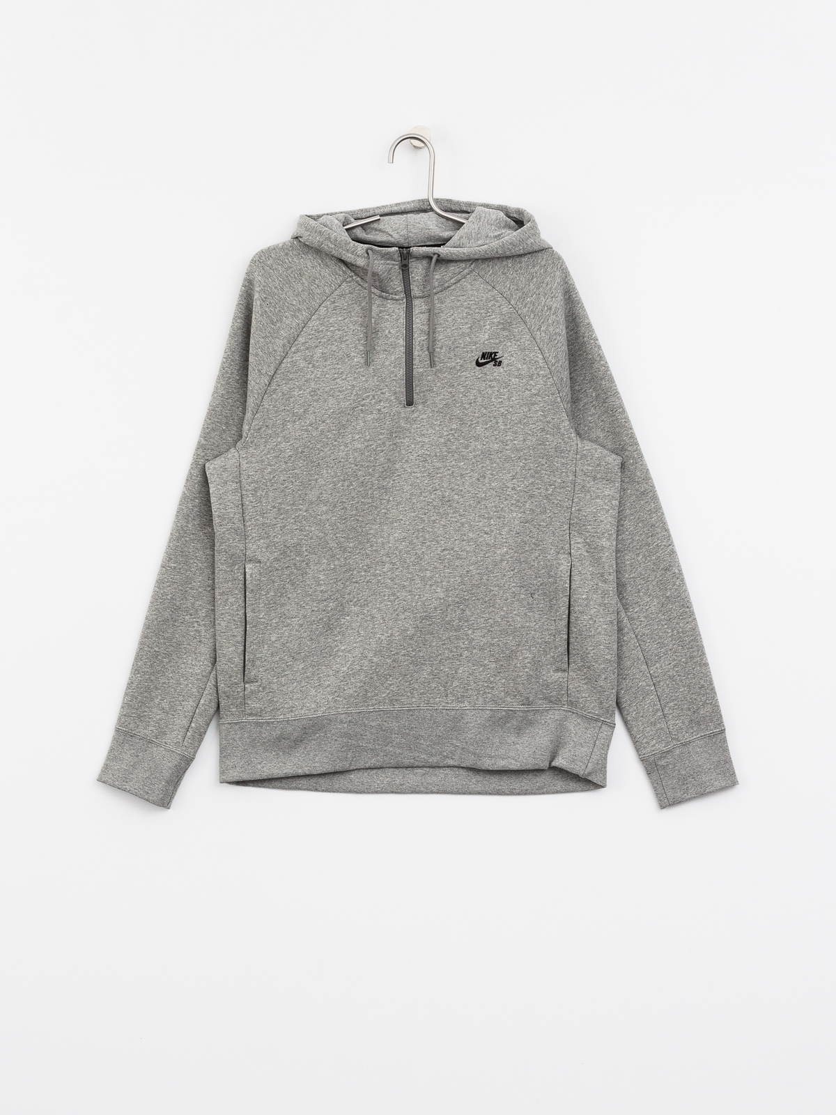 Mikina s kapucňou Nike SB Hoodie Icon Hz HD (dk grey heather/black)