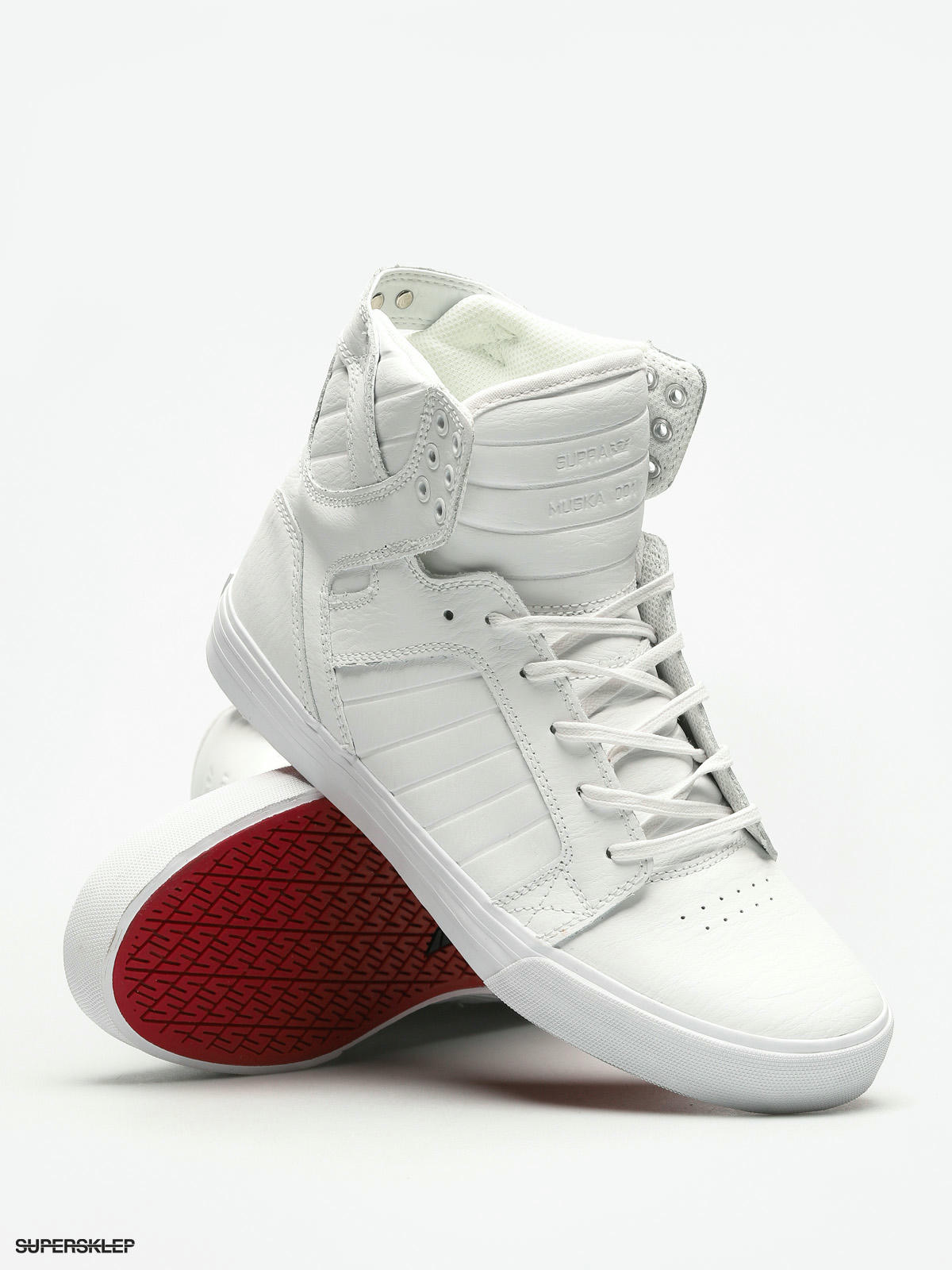 Supra skytop cheap white red