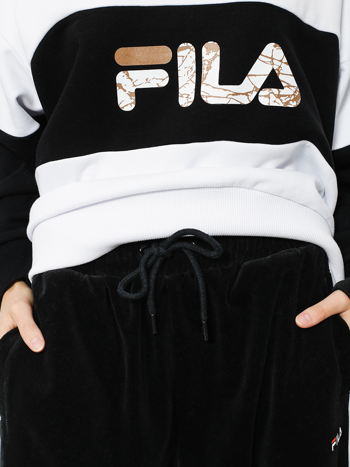 Nohavice Fila Kevin Velvet Track (black)