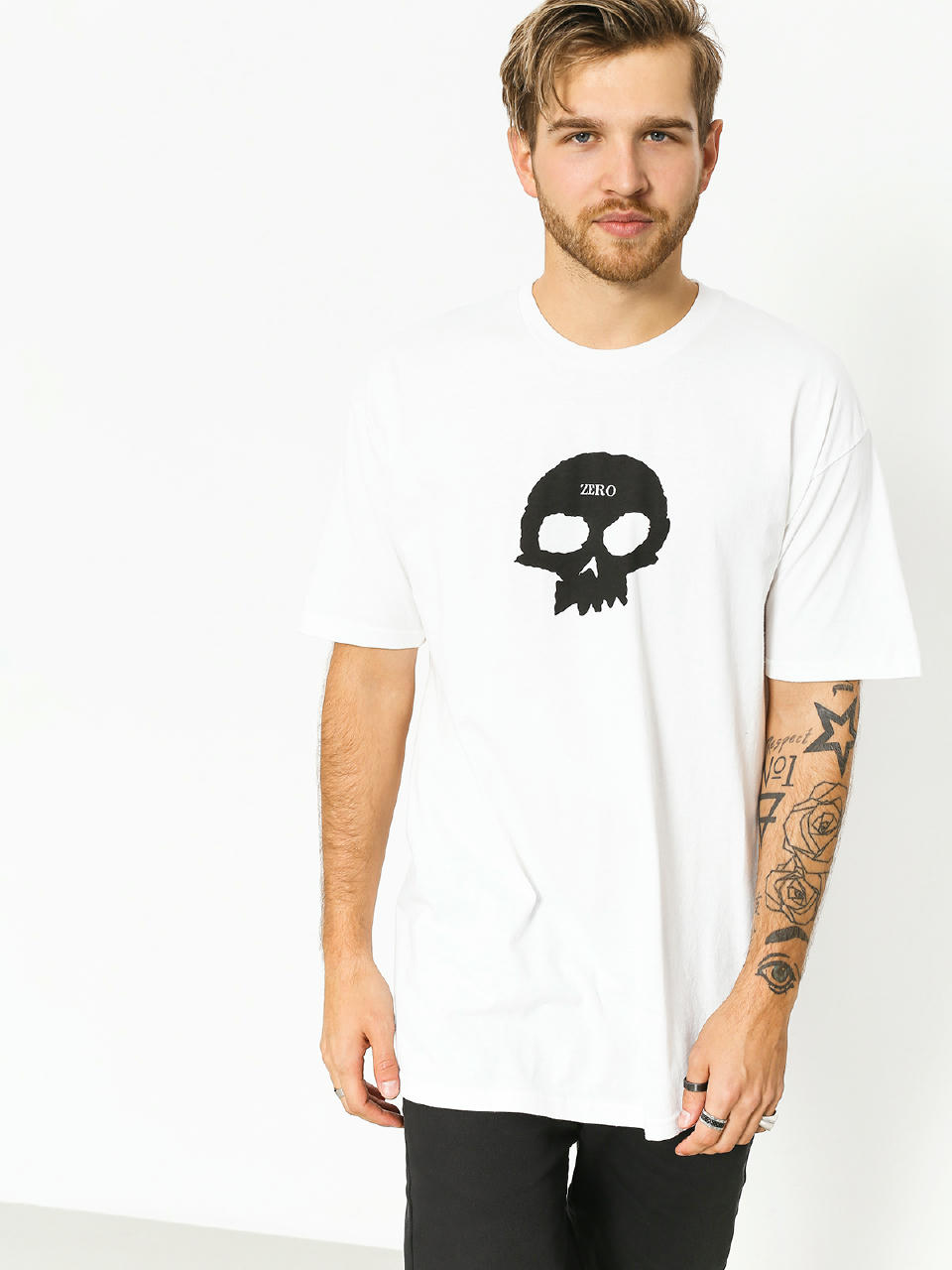 Tričko Zero Single Skull (white)