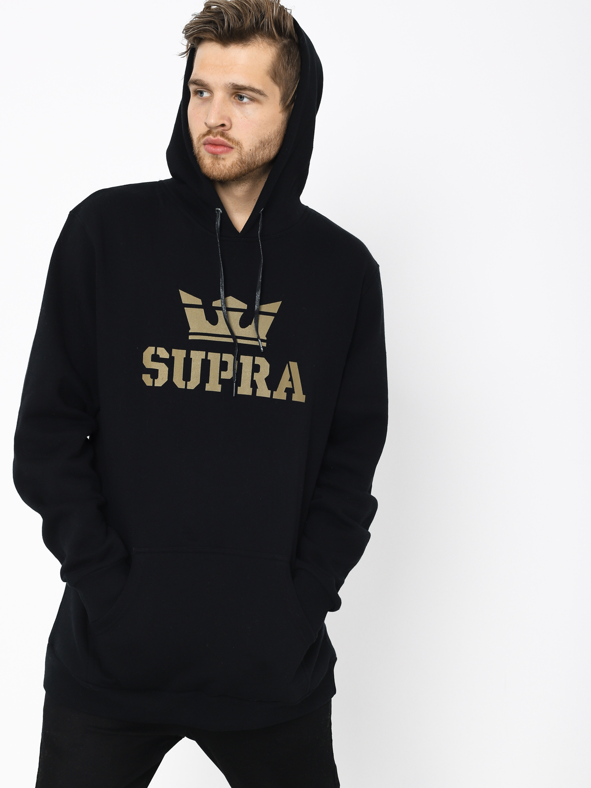 Mikina s kapucňou Supra Above HD (black/dark olive)