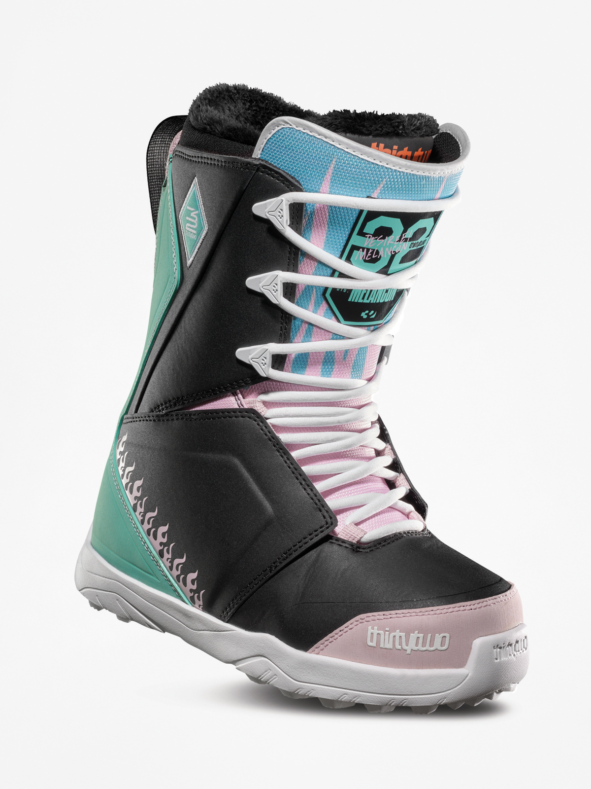 Obuv na snowboard ThirtyTwo Lashed Melancon Wmn (black/pink/green)