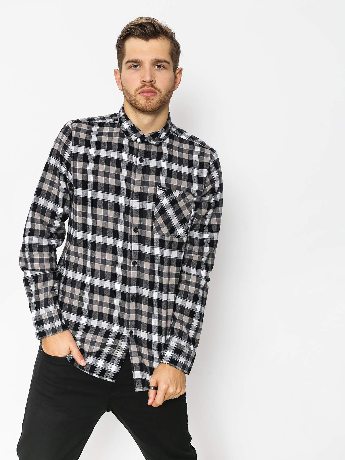 Košeľa Volcom Caden Plaid (blk)